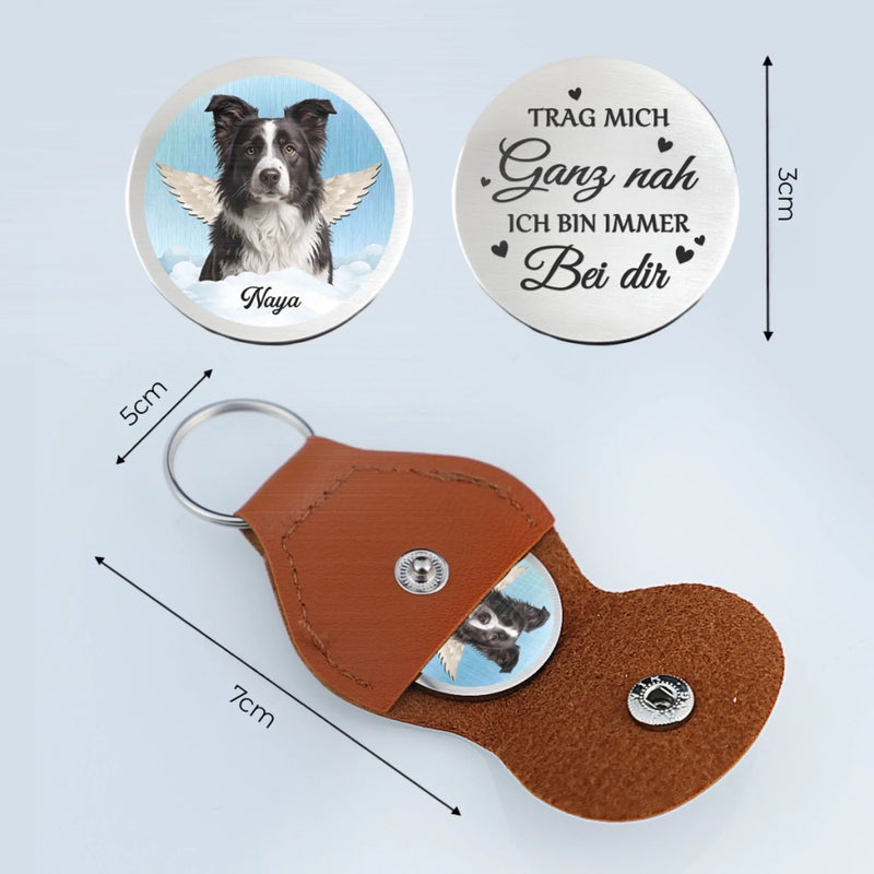 Personalisierter Taschenknuddler mit Foto – Tiergedenkgeschenk für Haustierbesitzer – Immer bei mir, niemals allein