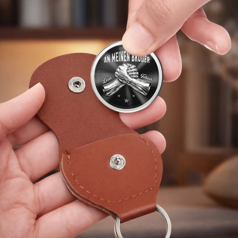 Personalisierter Taschenknuddler – Vatertagsgeschenk für Sohn, Bruder – Bruder steht immer an deiner Seite