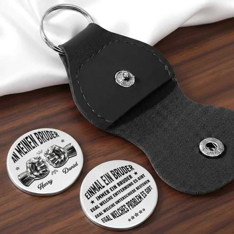 Personalisierter Taschenknuddler – Vatertagsgeschenk für Sohn, Bruder – Ein Bruder ist ein Freund