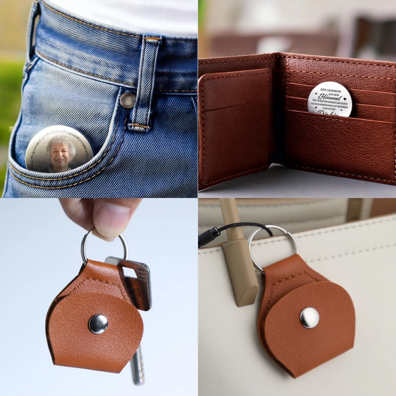 Personalisierter Taschenknuddler mit Foto – Gedenken an Verstorbene – Ich werde dich bei mir tragen