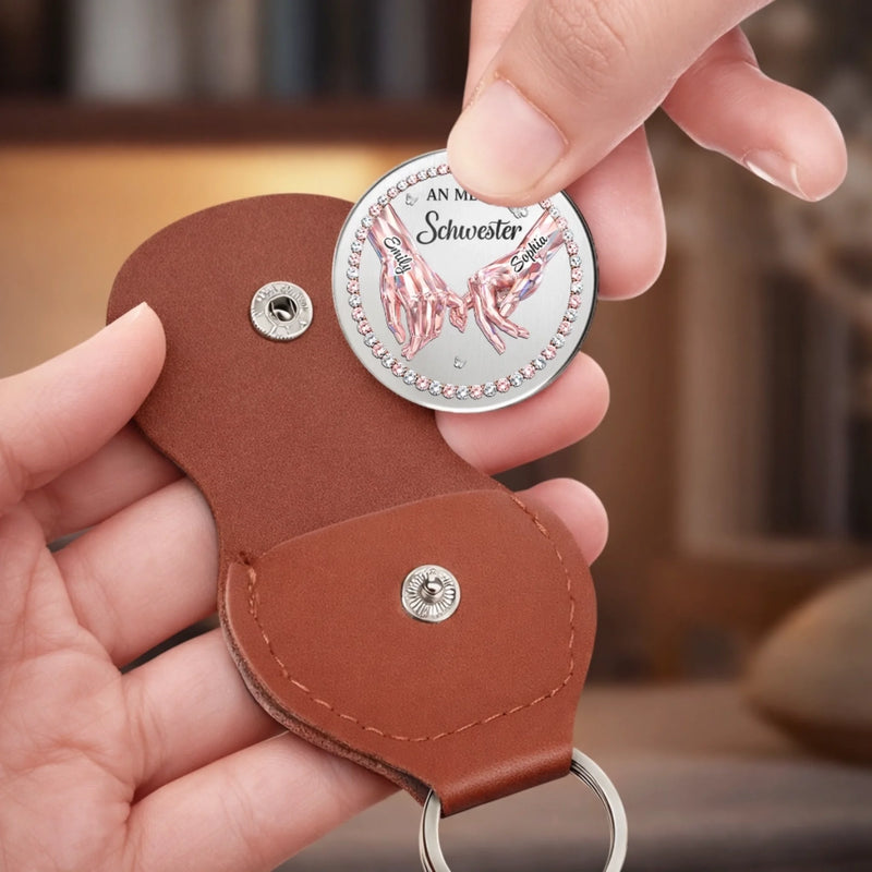 Personalisierter Taschenknuddler – Geschenk für Schwester – Du bist meine Schwester
