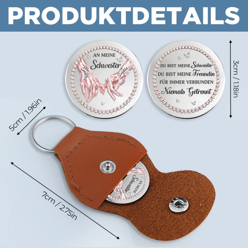 Personalisierter Taschenknuddler – Geschenk für Schwester – Du bist meine Schwester