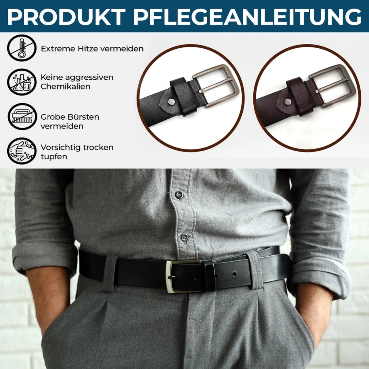 Personalisierter Ledergürtel mit Gravur – Geschenk für Papa, Opa – Wie sehr ich dich liebe