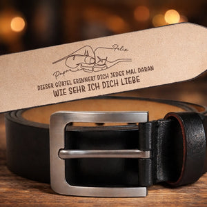 Personalisierter Ledergürtel mit Gravur – Geschenk für Papa, Opa – Wie sehr ich dich liebe