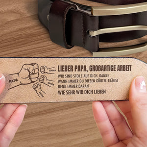 Personalisierter Ledergürtel mit Gravur – Geschenk für Opa, Papa – Wie sehr wir dich liebe