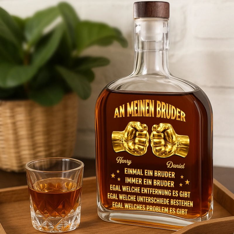 Personalisierte Whiskyflasche – Geschenk für Bruder – An meinen Bruder