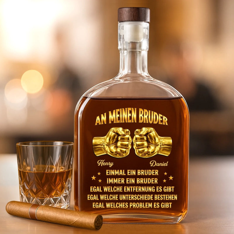 Personalisierte Whiskyflasche – Geschenk für Bruder – An meinen Bruder