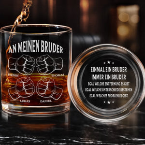 Personalisiertes Whiskyglas mit Boden- und Seiten-Gravur – Geschenk für Bruder – An meinen Bruder