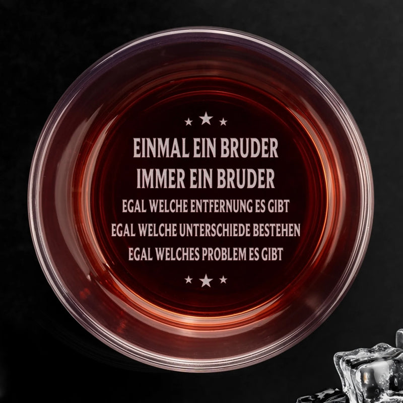 Personalisiertes Whiskyglas mit Boden- und Seiten-Gravur – Geschenk für Bruder – An meinen Bruder