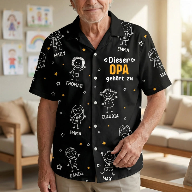 Personalisiertes Hawaiihemd – Geschenk für Opa, Papa – Diese Opa gehört zu