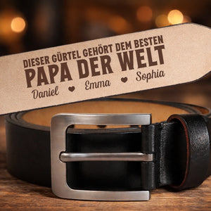 Personalisierter Ledergürtel mit Gravur – Geschenk für Opa, Papa – Papa der welt