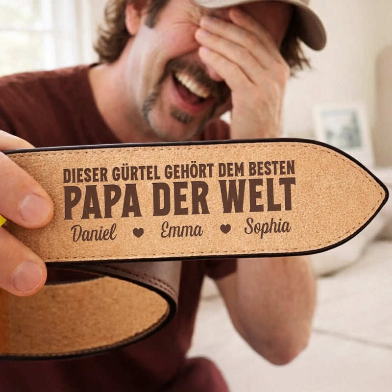 Personalisierter Ledergürtel mit Gravur – Geschenk für Opa, Papa – Papa der welt