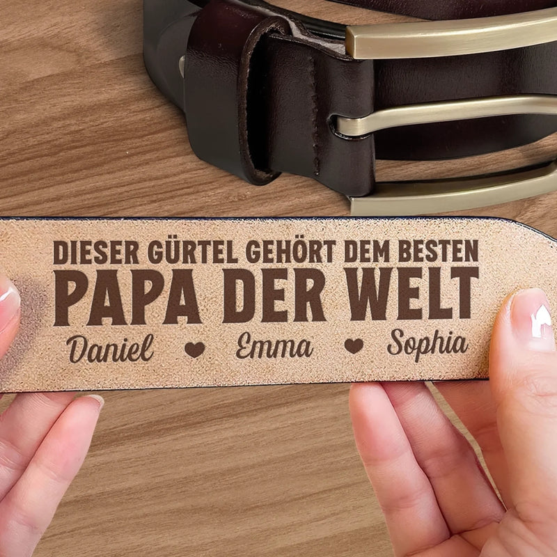 Personalisierter Ledergürtel mit Gravur – Geschenk für Opa, Papa – Papa der welt