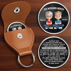 Personalisierter Taschenknuddler – Gescheck für Sohn – Was uns verbindet, bleibt für immer