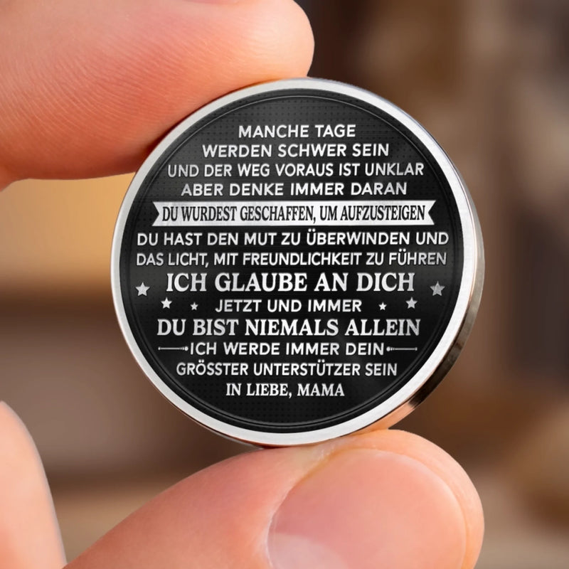 Personalisierter Taschenknuddler – Gescheck für Sohn – Was uns verbindet, bleibt für immer