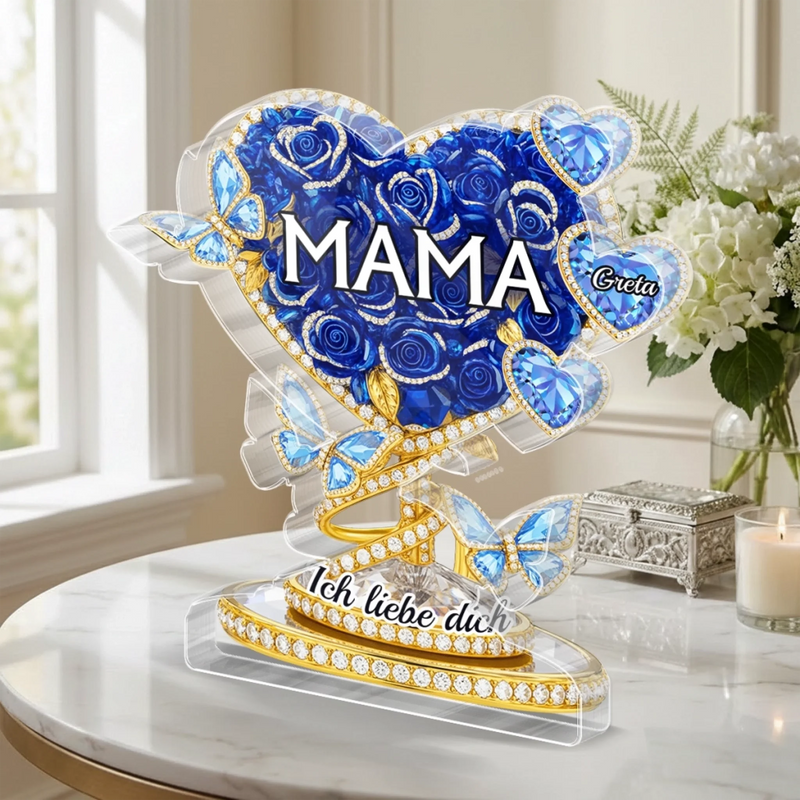 Personalisierte Acrylplakette – Muttertagsgeschenk für Mama, Oma - In dankbarer Erinnerung