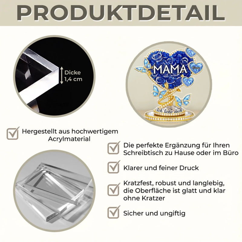 Personalisierte Acrylplakette – Muttertagsgeschenk für Mama, Oma - In dankbarer Erinnerung