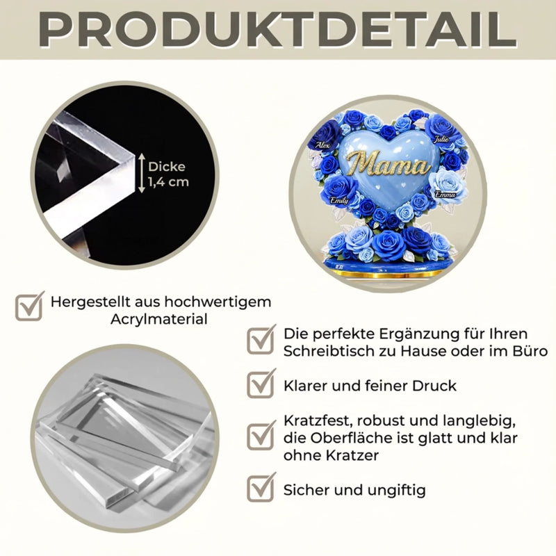 Personalisierte Acrylplakette – Muttertagsgeschenk für Mama, Oma - Geliebt und unvergessen