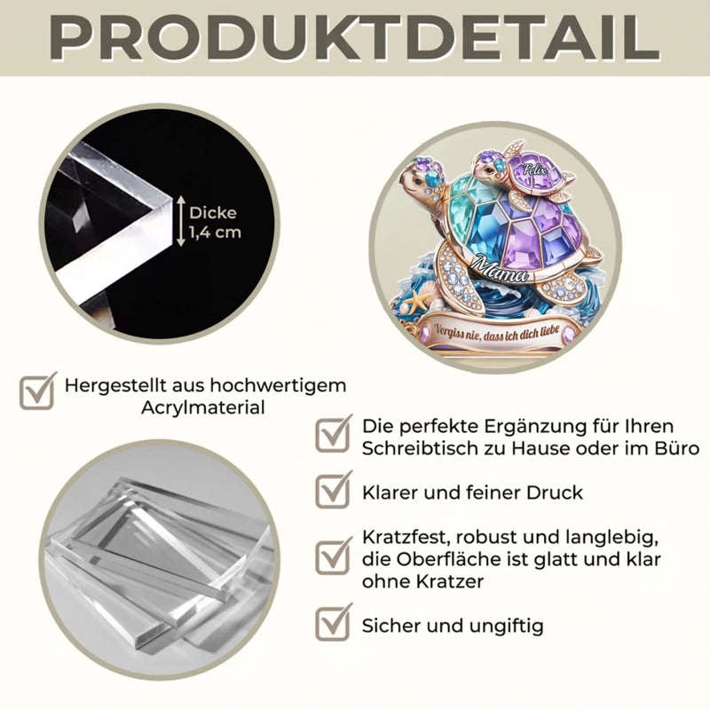 Personalisierte Acrylplakette – Muttertagsgeschenk für Mama, Oma - Was bleibt, ist Liebe