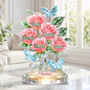 Personalisierte Acrylplakette – Muttertagsgeschenk für Mama, Oma - Am Schluss steht die Liebe