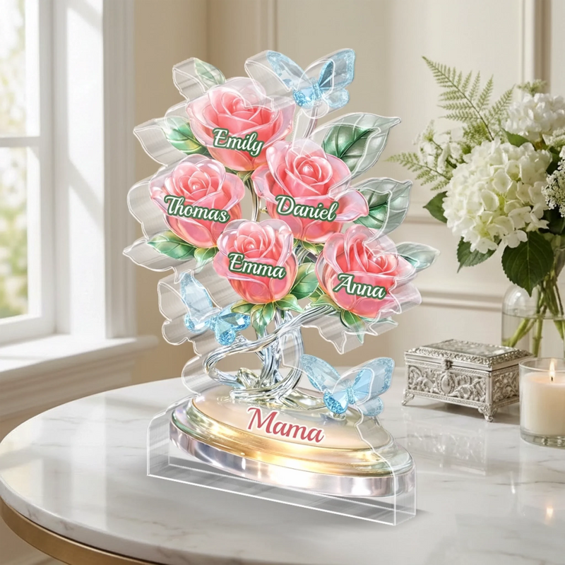 Personalisierte Acrylplakette – Muttertagsgeschenk für Mama, Oma - Am Schluss steht die Liebe