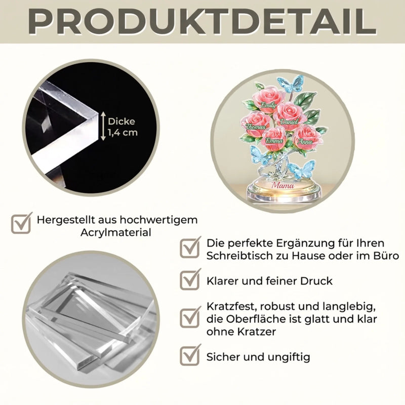 Personalisierte Acrylplakette – Muttertagsgeschenk für Mama, Oma - Am Schluss steht die Liebe