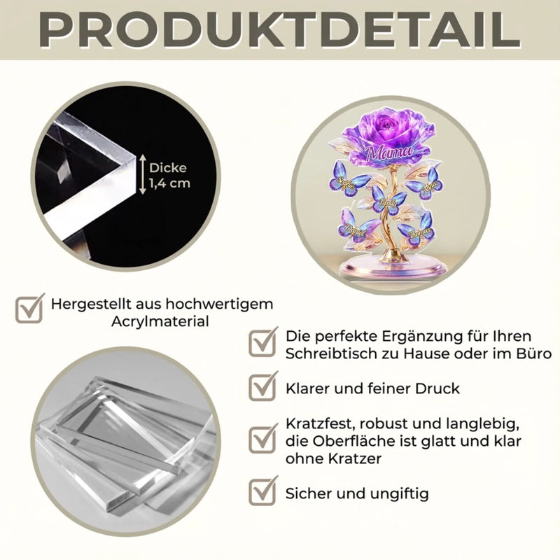Personalisierte Acrylplakette – Muttertagsgeschenk für Mama, Oma - Liebe überdauert alles