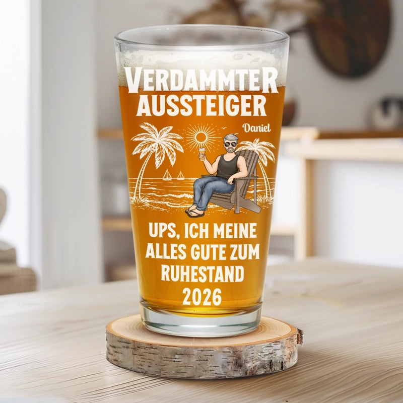 Personalisiertes Bierglas – Geschenke für Rentner – Schönen Ruhestand