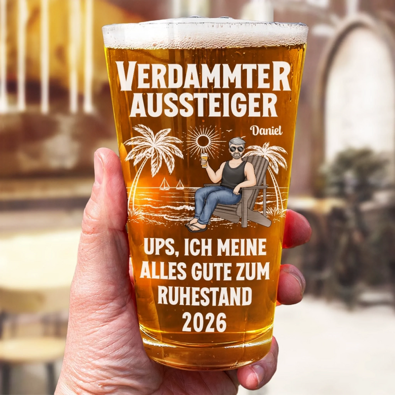 Personalisiertes Bierglas – Geschenke für Rentner – Schönen Ruhestand