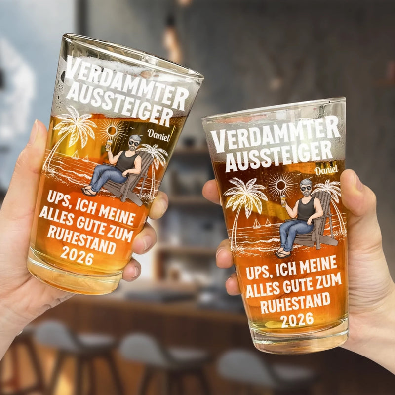 Personalisiertes Bierglas – Geschenke für Rentner – Schönen Ruhestand