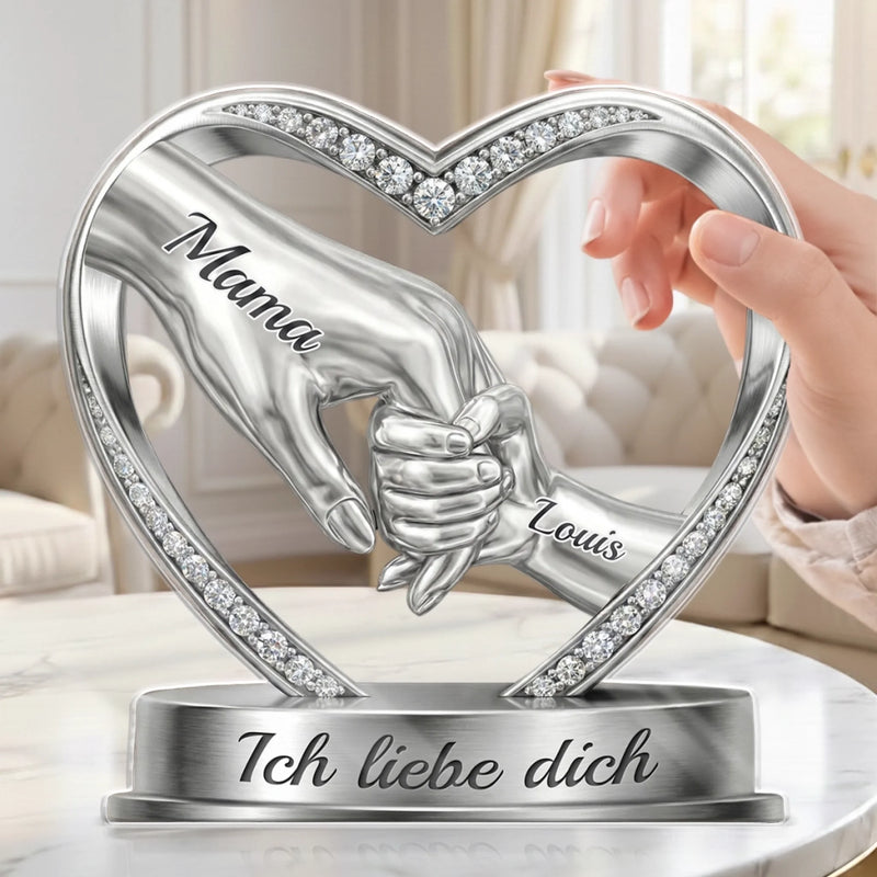 Personalisierte Acrylplakette – Muttertagsgeschenk für Mama, Oma - Am Ende bleibt die Liebe