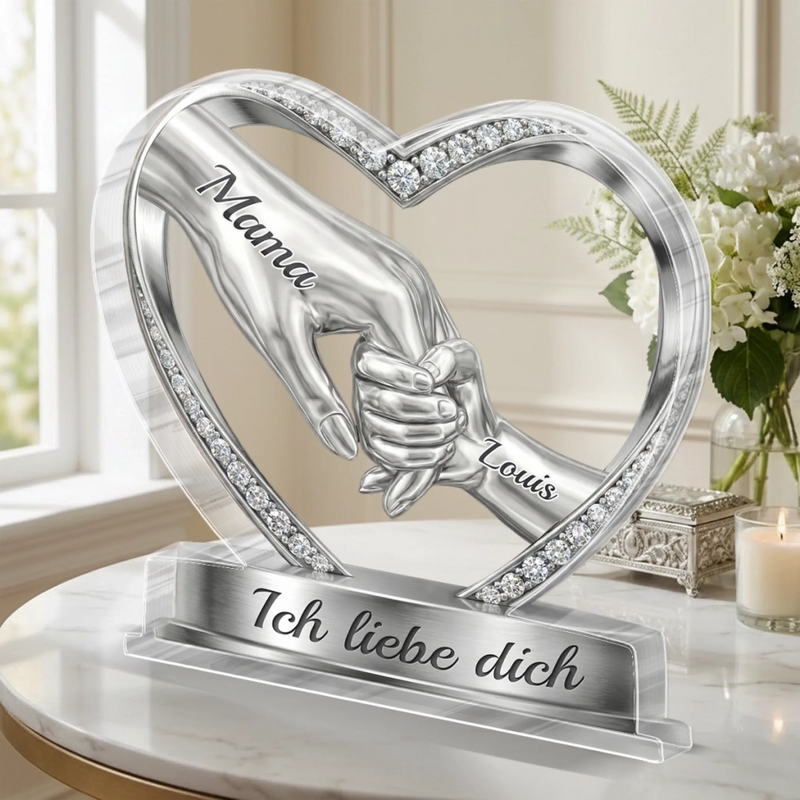 Personalisierte Acrylplakette – Muttertagsgeschenk für Mama, Oma - Am Ende bleibt die Liebe