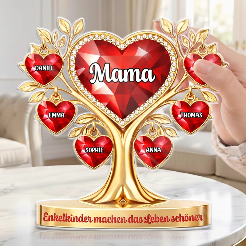 Personalisierte Acrylplakette – Muttertagsgeschenk für Mama, Oma - Zeit vergeht, Liebe bleibt