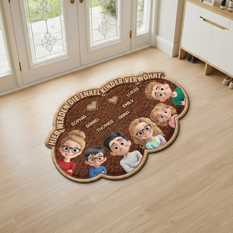 Personalisierte geformte Fußmatte – Geschenk für Enkelkinder – Enkelkinder verwöhnt