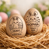 Personalisierter Eier-Shaker aus Holz – Ostergeschenk für Babys – Osterfreude für dich