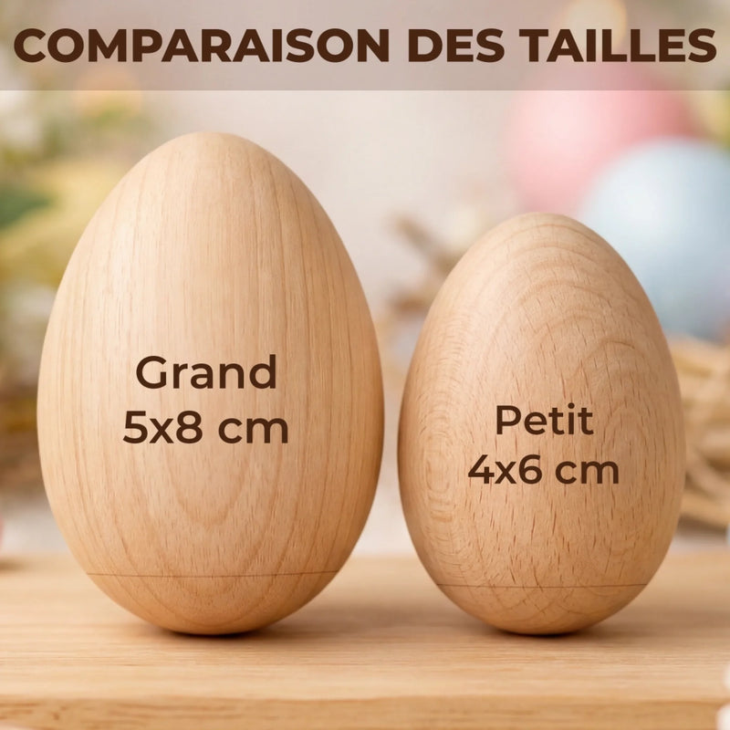 Personalisierter Eier-Shaker aus Holz – Ostergeschenk für Babys – Mein erstes Osterwunder