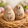 Personalisierter Eier-Shaker aus Holz – Ostergeschenk für Babys – Mein erstes Osterhäschen