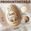 Personalisierter Eier-Shaker aus Holz – Ostergeschenk für Babys – Mein erstes Osterhäschen