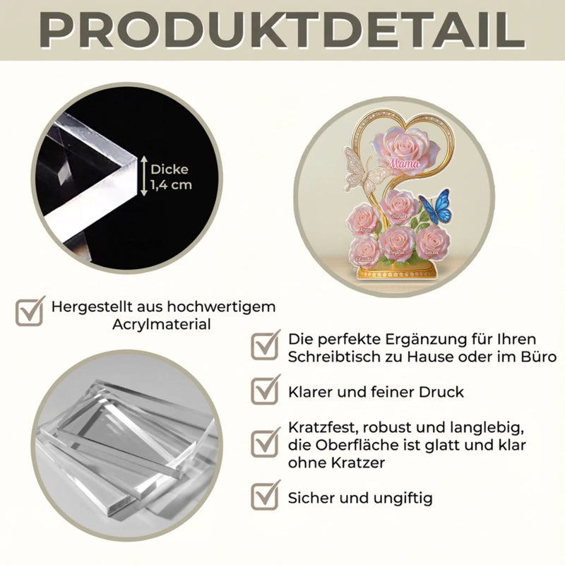 Personalisierte Acrylplakette – Muttertagsgeschenk für Mama, Oma - Jahre vergehen Liebe bleibt