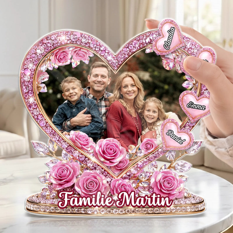 Personalisierte Acrylplakette – Muttertagsgeschenk für Mama, Oma, Familie - Liebe bleibt für immer