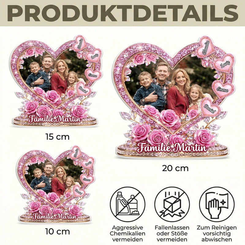 Personalisierte Acrylplakette – Muttertagsgeschenk für Mama, Oma, Familie - Liebe bleibt für immer