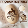 Personalisierter Eier-Shaker aus Holz – Ostergeschenk für Babys – Mein erstes Osterglück