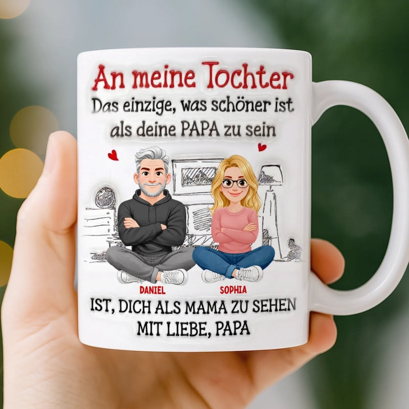 Personalisierte Tasse – Geschenk für Tochter – Für immer dein Papa