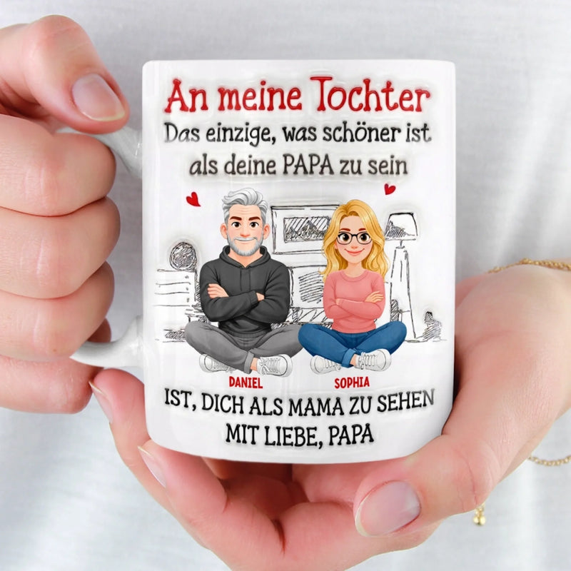 Personalisierte Tasse – Geschenk für Tochter – Für immer dein Papa