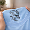 Personalisiertes Unisex-T-Shirt mit Innenkragen-Druck – Geschenk für Sohn – Lache, Liebe, Lebe