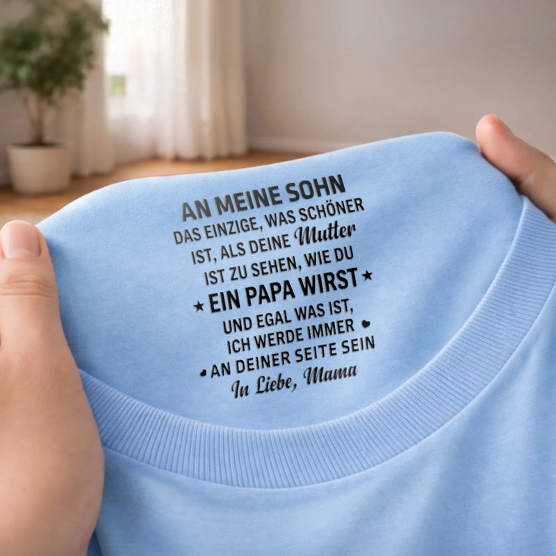 Personalisiertes Unisex-T-Shirt mit Innenkragen-Druck – Geschenk für Sohn – Lache, Liebe, Lebe
