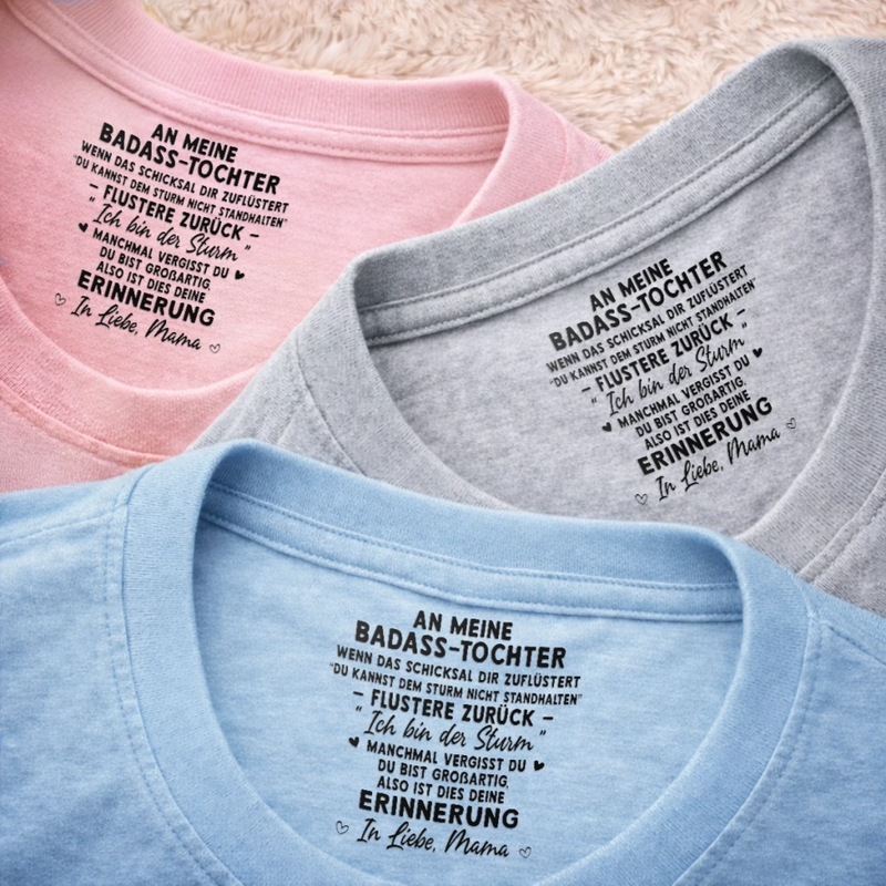 Personalisiertes Unisex-T-Shirt mit Innenkragen-Druck – Geschenk für Tochter – An meine Tochter