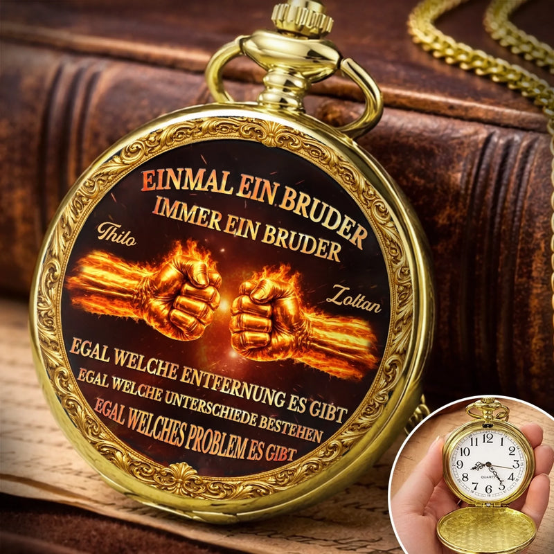 Personalisierte goldene Taschenuhr – Geschenk für Bruder – Mein Bruder, mein Freund