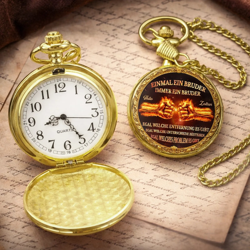 Personalisierte goldene Taschenuhr – Geschenk für Bruder – Mein Bruder, mein Freund