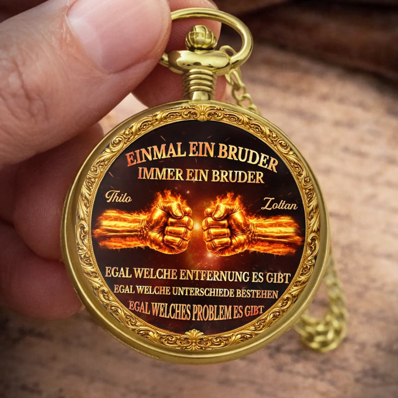 Personalisierte goldene Taschenuhr – Geschenk für Bruder – Mein Bruder, mein Freund